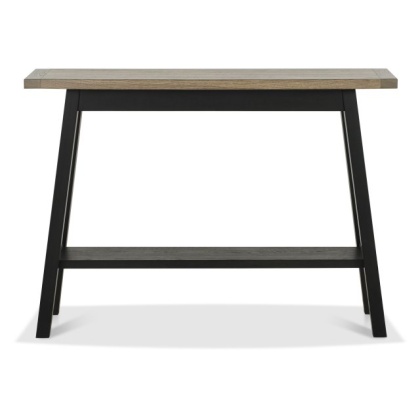 Bentley Designs Camden Weathered Oak & Peppercorn Console Table With Shelf