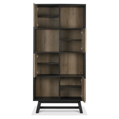 Bentley Designs Camden Weathered Oak & Peppercorn Display Cabinet