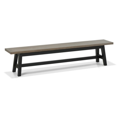 Bentley Designs Camden Weathered Oak & Peppercorn Large Bench
