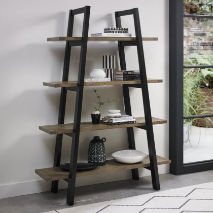 Bentley Designs Camden Weathered Oak & Peppercorn Open Display
