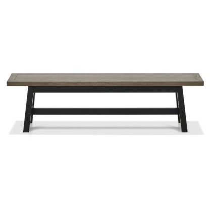 Bentley Designs Camden Weathered Oak & Peppercorn Small Bench