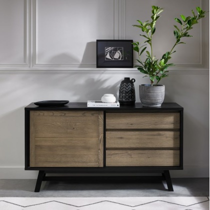 Bentley Designs Camden Weathered Oak & Peppercorn Wide Sideboard