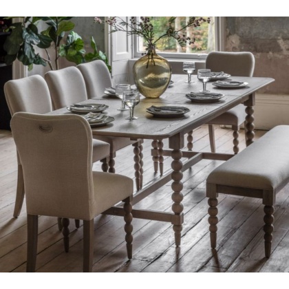 Gallery Direct Artisan Extending Dining Table Set with 6 Chairs & Bench