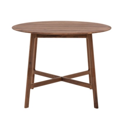 Gallery Direct Madrid Walnut Round Dining Table + 4 Dining Chairs