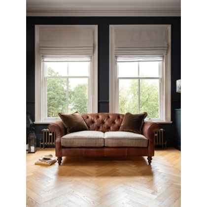 Tetrad Harris Tweed Argyll Petit Sofa - Option B - Tweed & Hide