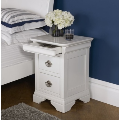 Bentley Designs Chantilly White 2-Drawer Bedside Table