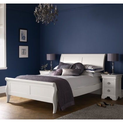 Bentley Designs Chantilly White Panel Double Bed Frame 135cm