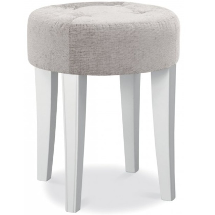 Bentley Designs Chantilly White Stool - Grey Fabric Bentley Designs Chantilly White Stool - Grey Fabric