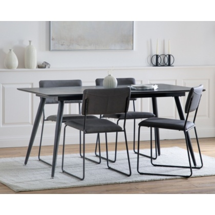 Gallery Direct Astley Black Oak 160cm Dining Table