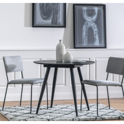 Gallery Direct Astley Black Oak 90cm Round Dining Table