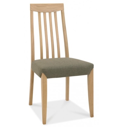 Bentley Designs Bergen Oak Slat Back Chair - Black Gold Fabric (Pair)