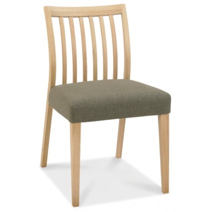 Bentley Designs Bergen Oak Low Slat Back Chair - Black Gold Fabric (Pair)