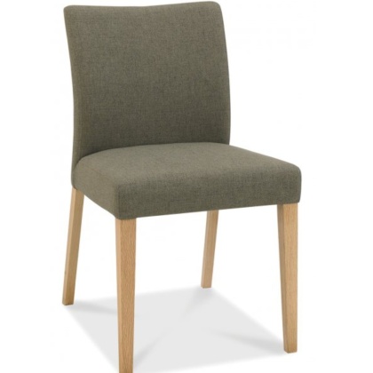 Bentley Designs Bergen Oak Upholstered Chair - Black Gold Fabric (Pair)