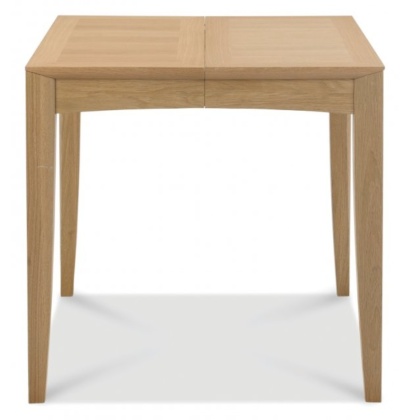 Bentley Designs Bergen Oak 2-4 Seater Table & 2 Low Slat Back Chairs in Black Gold Fabric