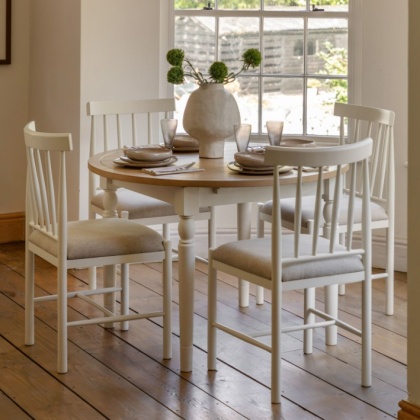 Gallery Direct Eton White Round Extending Dining Table