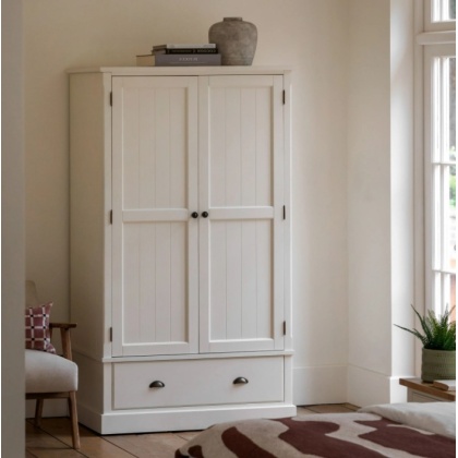 Gallery Direct Eton White Wardrobe – 2 Door 1 Drawer