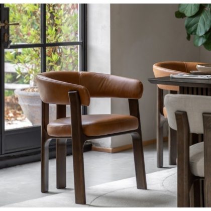 Gallery Direct Onda Dining Chair Brown Leather Gallery Direct Onda Dining Chair Brown Leather