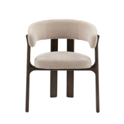 Gallery Direct Onda Dining Chair Natural Fabric Walnut