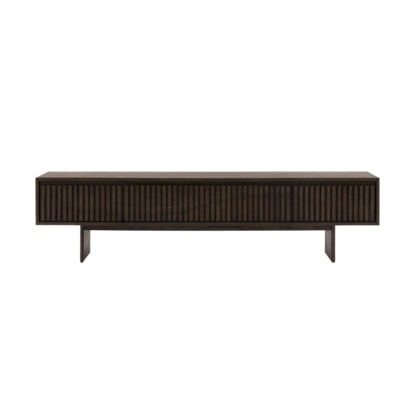 Gallery Direct Onda Walnut Media Unit – Slatted Front TV Stand
