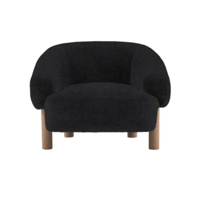 Gallery Direct Heston Armchair - Verona Carbon With Grey Legs