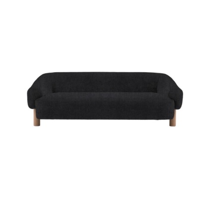 Gallery Direct Heston 3 Seater - Verona Carbon With Grey Legs