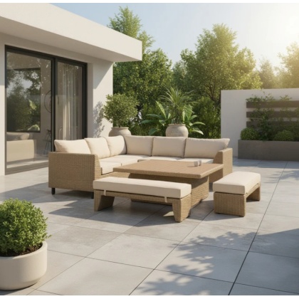 Gallery Direct Salcombe Outdoor Lounge Set Natural