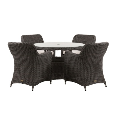Gallery Direct Ascot 4 Seater Round Dining Set Salt Spray
