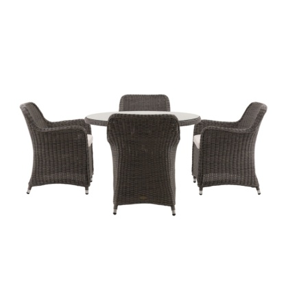 Gallery Direct Ascot 4 Seater Round Dining Set Salt Spray