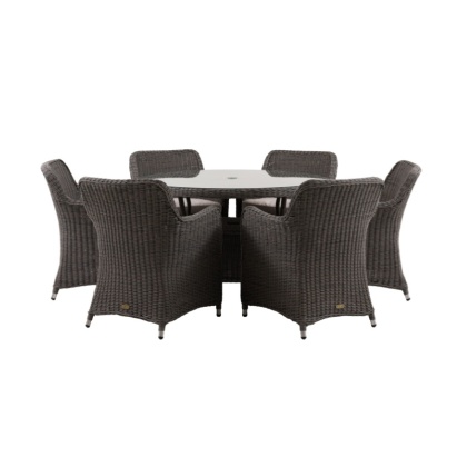 Gallery Direct Ascot 6 Seater Round Dining Set Salt Spray