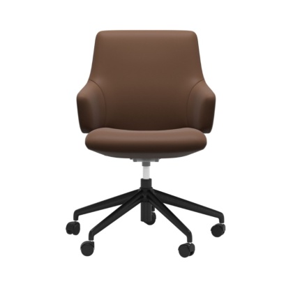 Stressless Laurel LB Office Chair With Arms - Batick Warm Brown - Quick Ship!