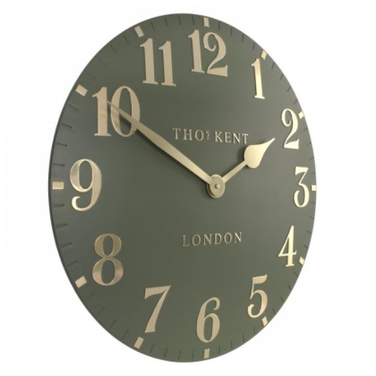 Thomas Kent Arabic 20inch Large Wall Clock Lichen Green