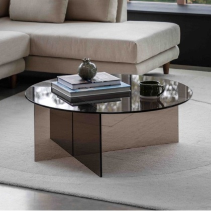 Gallery Direct Parioli Glass Coffee Table Charcoal