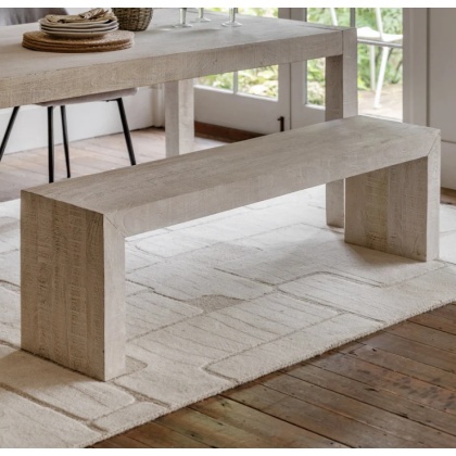 Gallery Direct Iowa Dining Bench Whitewash