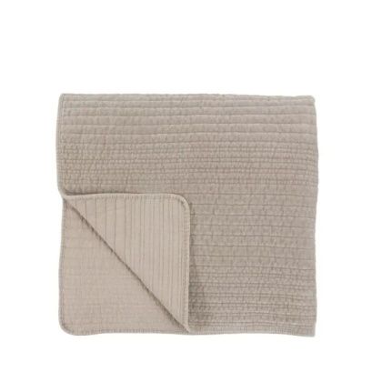 Gallery Cotton Velvet Stitched Bedspread - Taupe