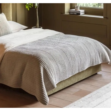 Gallery Cotton Velvet Stitched Bedspread - Taupe