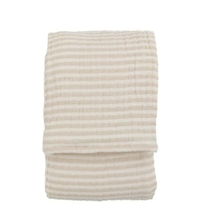 Gallery Crinkle Stripe Bedspread - Beige Gallery Crinkle Stripe Bedspread - Beige