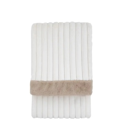 Gallery Whinfell Luxury Faux Fur Throw - Cream