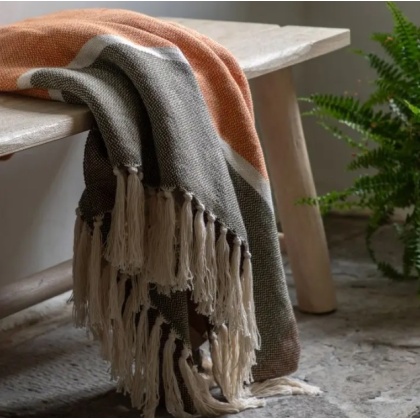 Gallery Crosshatch Woven Throw - Taupe