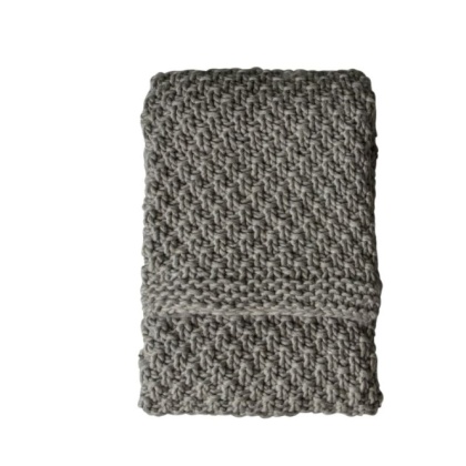 Gallery Moss Chunky Knitted Throw - Grey