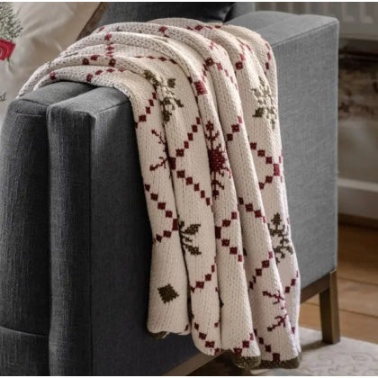 Gallery Fairisle Chenille Knit Throw Gallery Fairisle Chenille Knit Throw