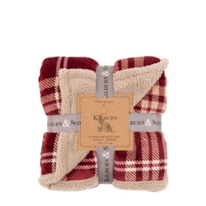 Gallery Tartan Sherpa Throw - Mulberry Gallery Tartan Sherpa Throw - Mulberry