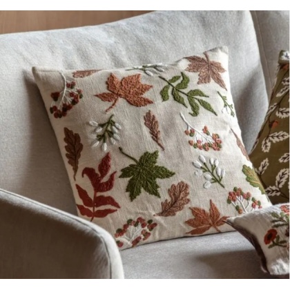 Gallery Leaves Embroidered Cushion