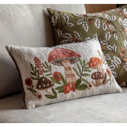 Gallery Mushroom Embroidered Cushion