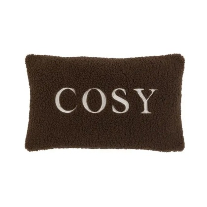 Gallery Cosy Embroidered Cushion Chocolate Gallery Cosy Embroidered Cushion Chocolate