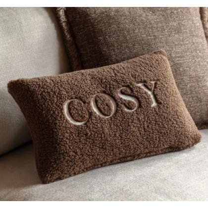 Gallery Cosy Embroidered Cushion Chocolate Gallery Cosy Embroidered Cushion Chocolate