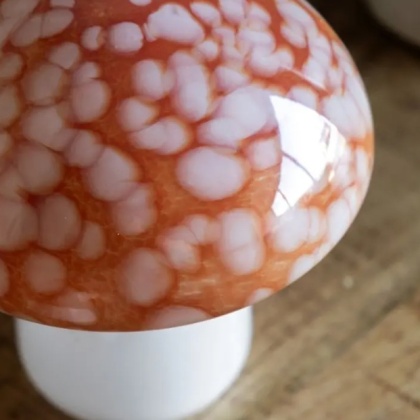 Gallery Confetti Glass Mushrooms - Set Of 2 - Burnt Orange Gallery Confetti Glass Mushrooms - Set Of 2 - Burnt Orange