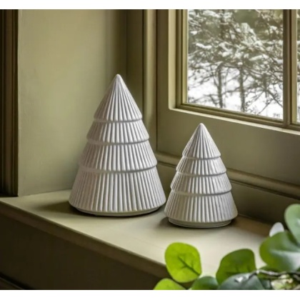 Gallery Woodland Set of 2 Ceramic Tree Ornament White Gallery Woodland Set of 2 Ceramic Tree Ornament White