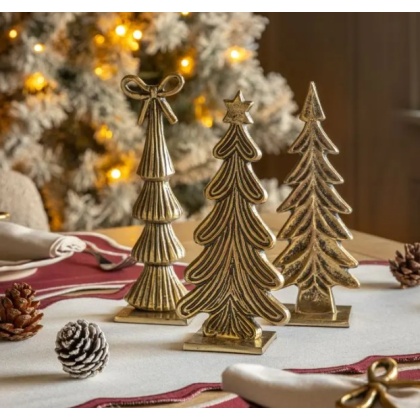 Gallery Heritage Set of 3 Tree Ornaments Gold Gallery Heritage Set of 3 Tree Ornaments Gold