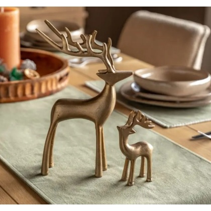 Gallery Woodland Set of 2 Metal Stags Gold Gallery Woodland Set of 2 Metal Stags Gold