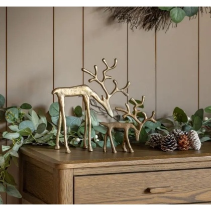 Gallery Woodland Set of 2 Metal Reindeer Gold Gallery Woodland Set of 2 Metal Reindeer Gold